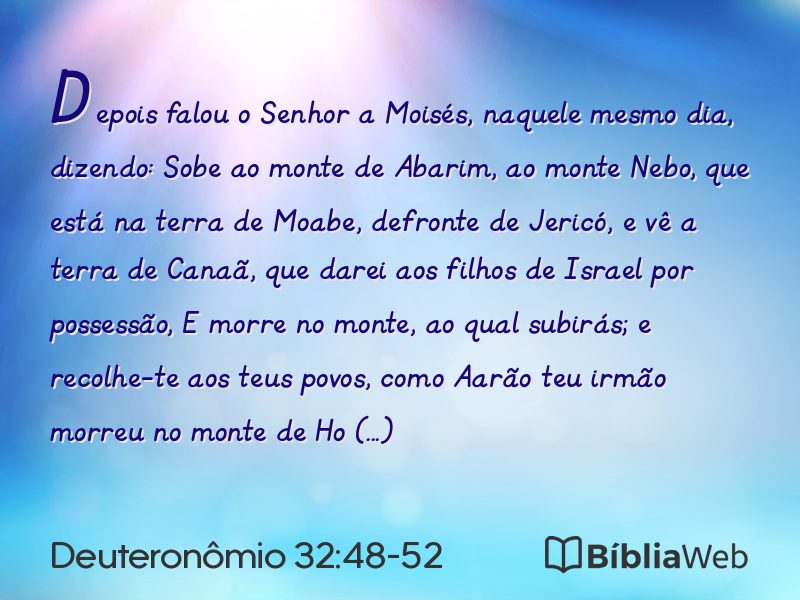 Deuteronômio 32:48-52 em imagem para compartilhar