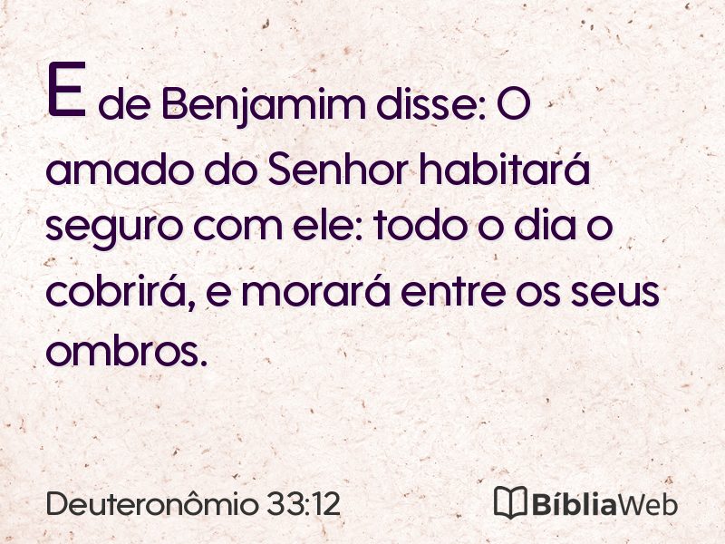Deuteronômio 33:12 em imagem para compartilhar