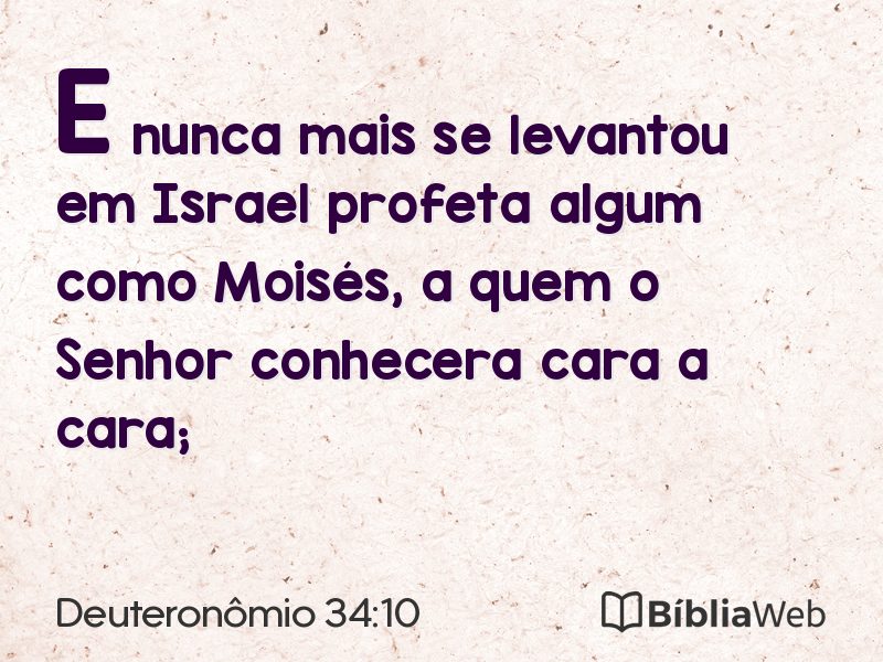 Deuteronômio 34:10 em imagem para compartilhar