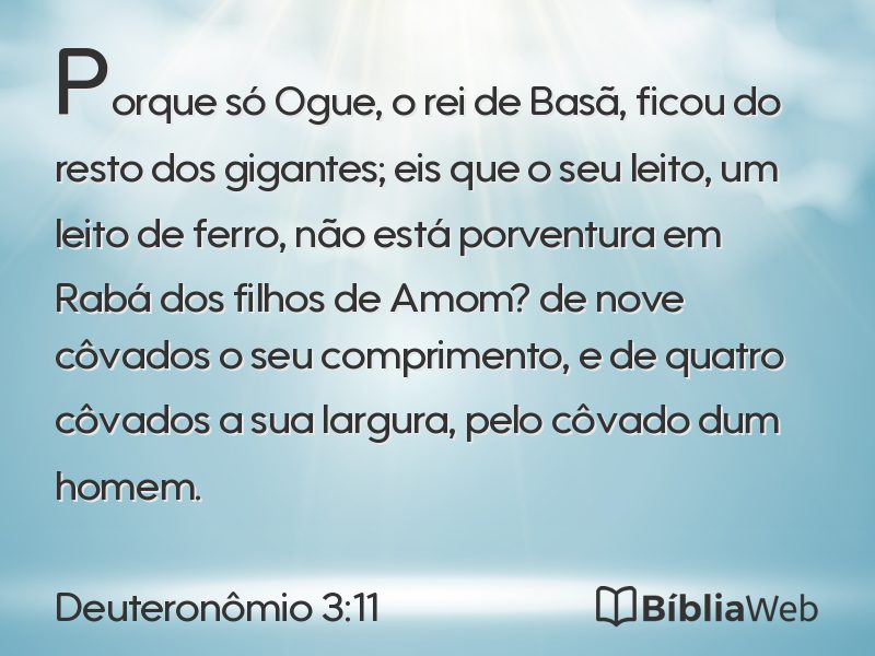 Deuteronômio 3:11 em imagem para compartilhar