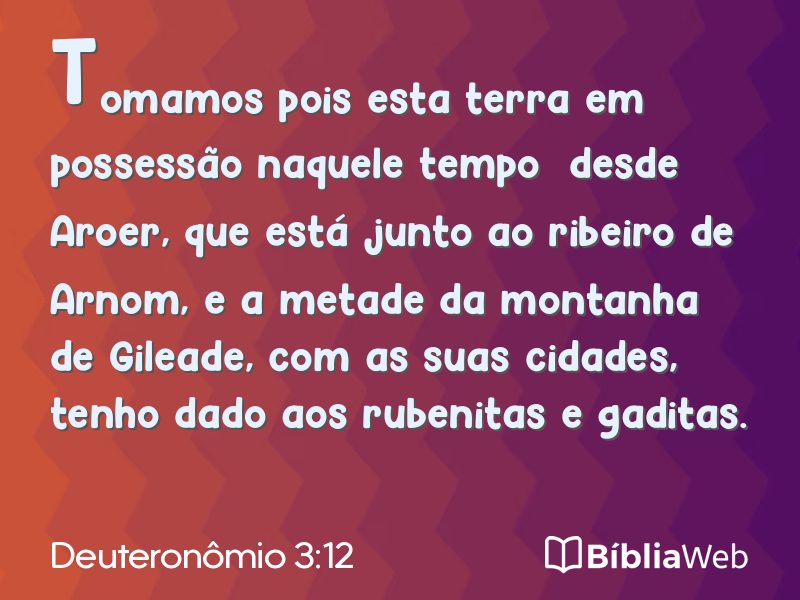 Deuteronômio 3:12 em imagem para compartilhar