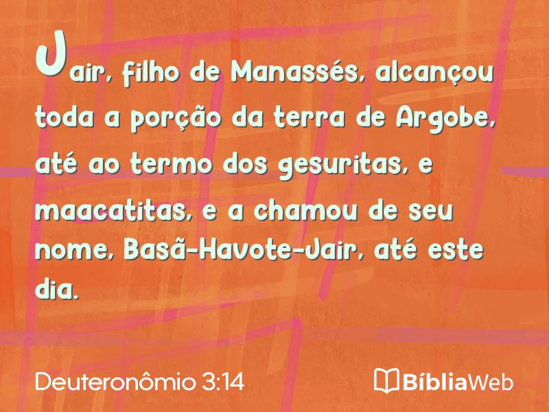 Deuteronômio 3:14 em imagem para compartilhar