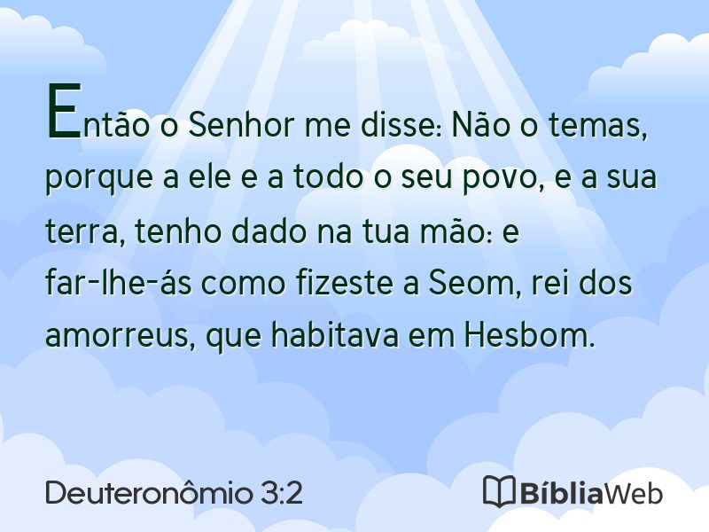 Deuteronômio 3:2 em imagem para compartilhar