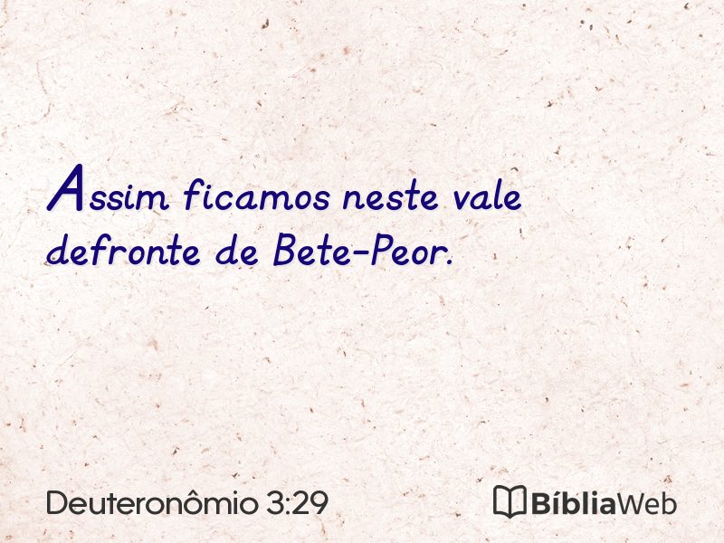 Deuteronômio 3:29 em imagem para compartilhar