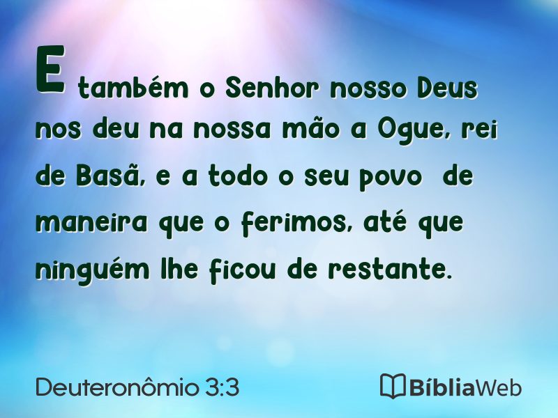 Deuteronômio 3:3 em imagem para compartilhar