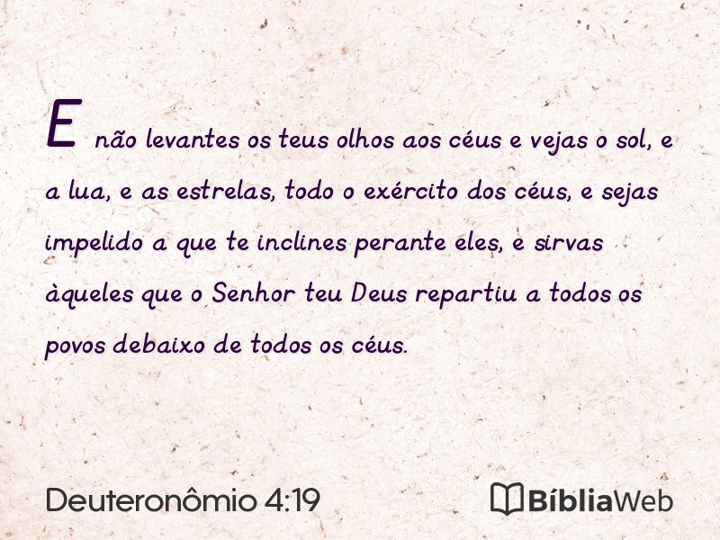 Deuteronômio 4:19 em imagem para compartilhar