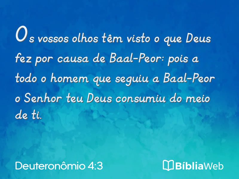 Deuteronômio 4:3 em imagem para compartilhar