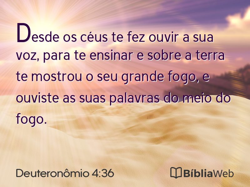 Deuteronômio 4:36 em imagem para compartilhar