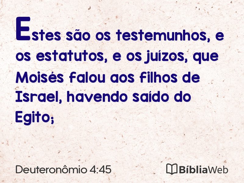 Deuteronômio 4:45 em imagem para compartilhar