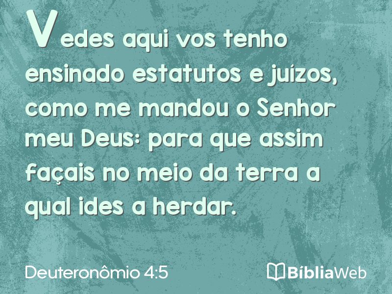 Deuteronômio 4:5 em imagem para compartilhar