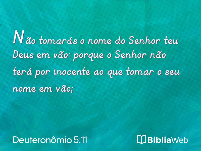 Deuteronômio 5:11 em imagem para compartilhar