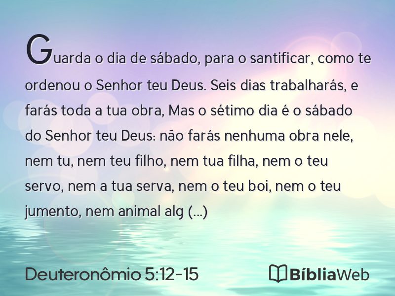 Deuteronômio 5:12-15 em imagem para compartilhar