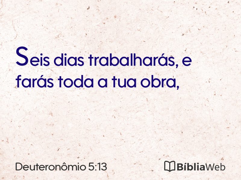 Deuteronômio 5:13 em imagem para compartilhar
