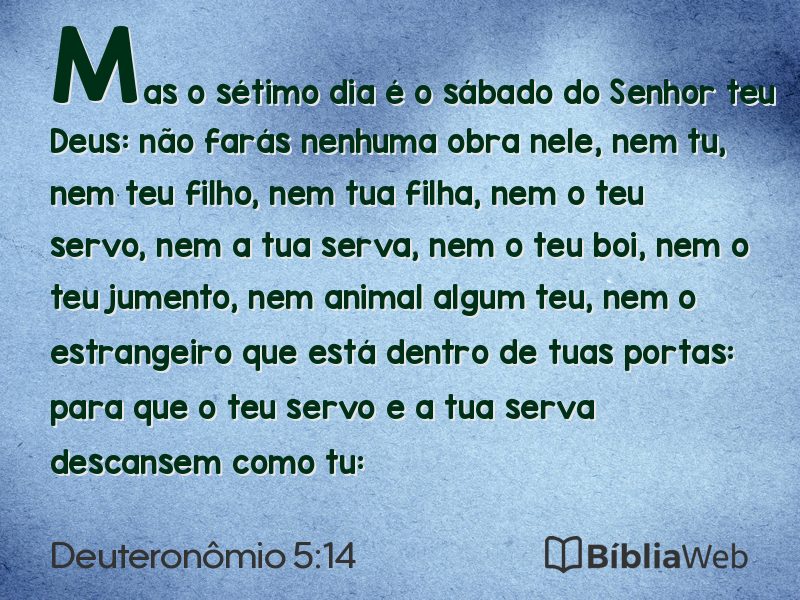 Deuteronômio 5:14 em imagem para compartilhar