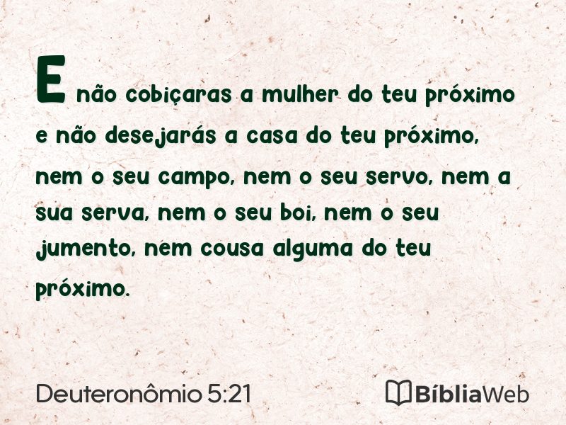 Deuteronômio 5:21 em imagem para compartilhar