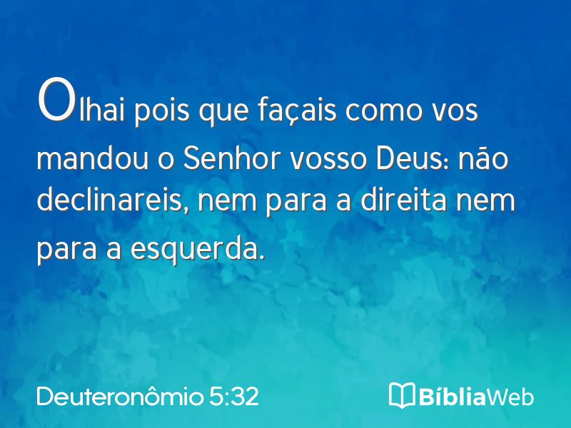 Deuteronômio 5:32 em imagem para compartilhar