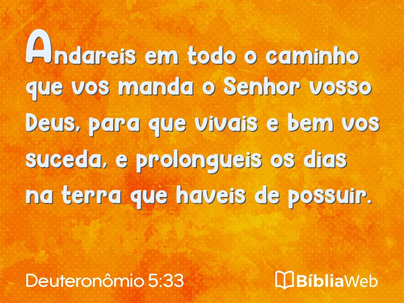 Deuteronômio 5:33 em imagem para compartilhar