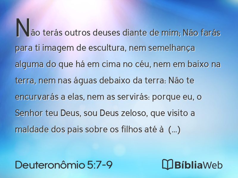 Deuteronômio 5:7-9 em imagem para compartilhar