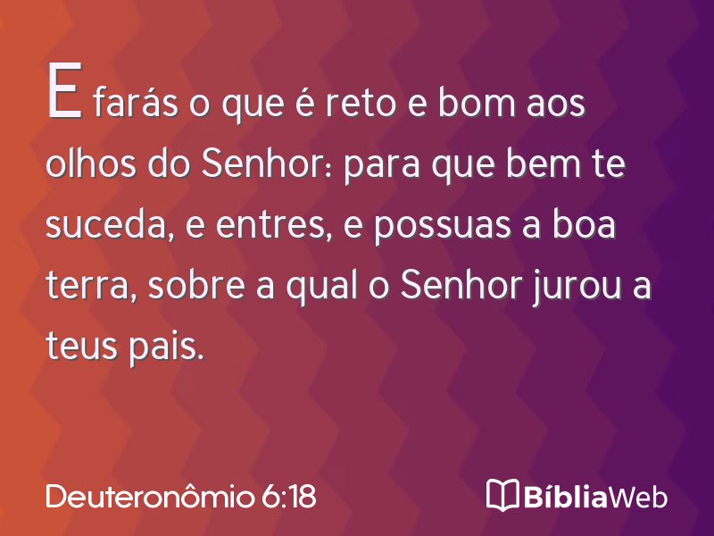 Deuteronômio 6:18 em imagem para compartilhar