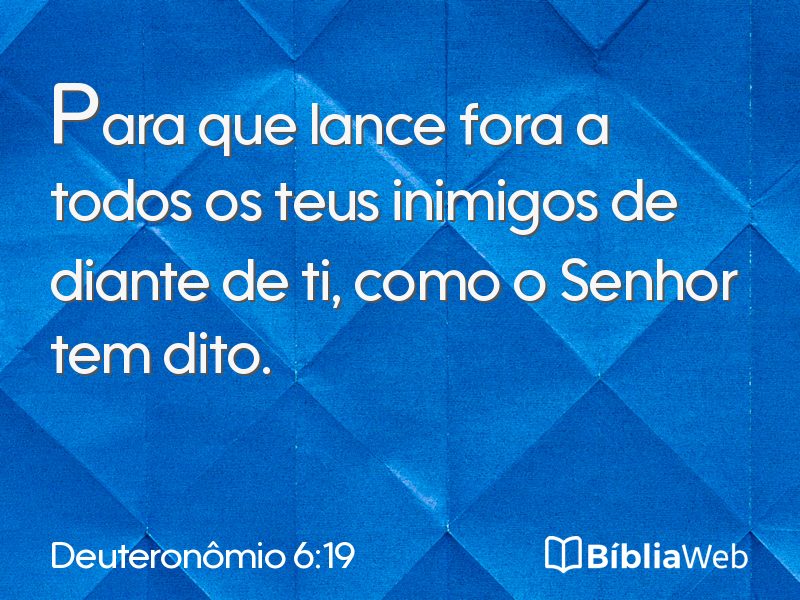 Deuteronômio 6:19 em imagem para compartilhar