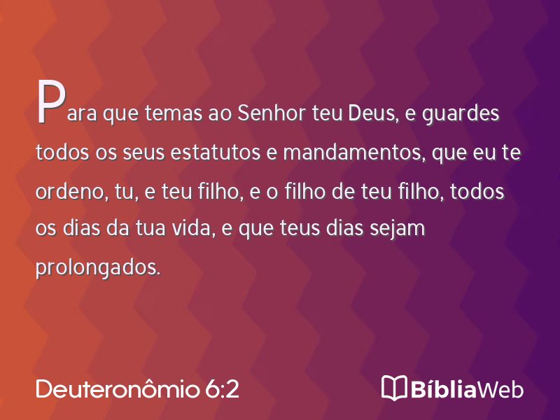 Deuteronômio 6:2 em imagem para compartilhar