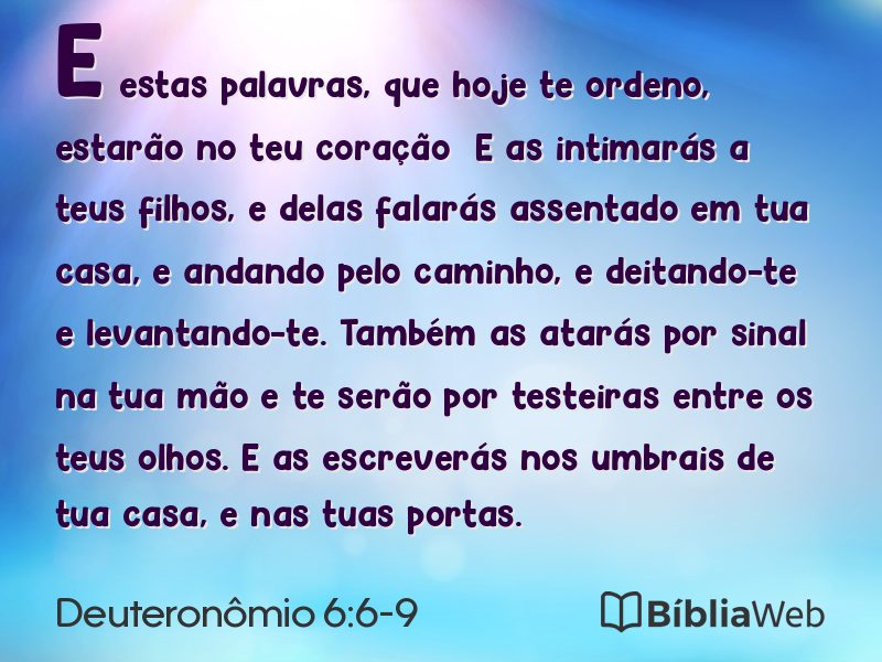 Deuteronômio 6:6-9 em imagem para compartilhar