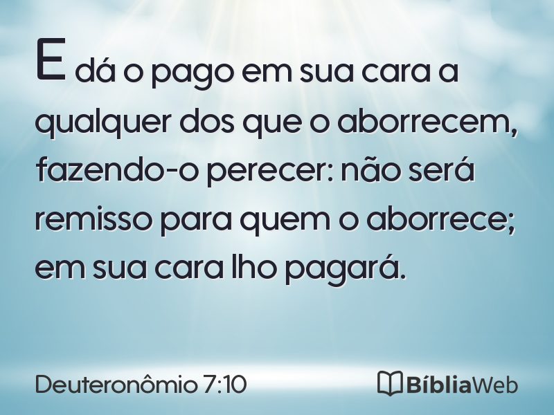 Deuteronômio 7:10 em imagem para compartilhar