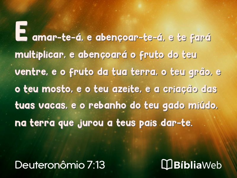 Deuteronômio 7:13 em imagem para compartilhar