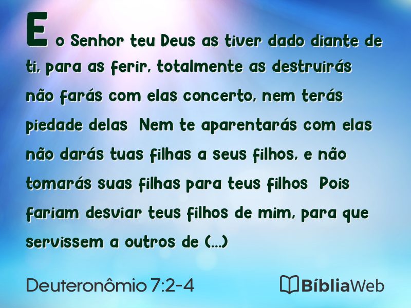 Deuteronômio 7:2-4 em imagem para compartilhar