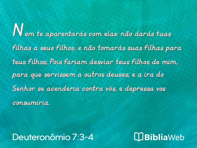Deuteronômio 7:3-4 em imagem para compartilhar