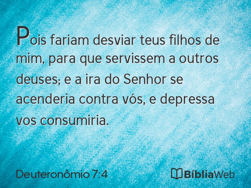 Deuteronômio 7:4 em imagem para compartilhar