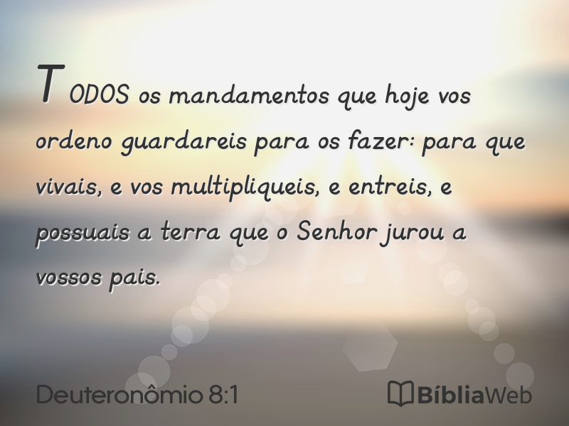 Deuteronômio 8:1 em imagem para compartilhar