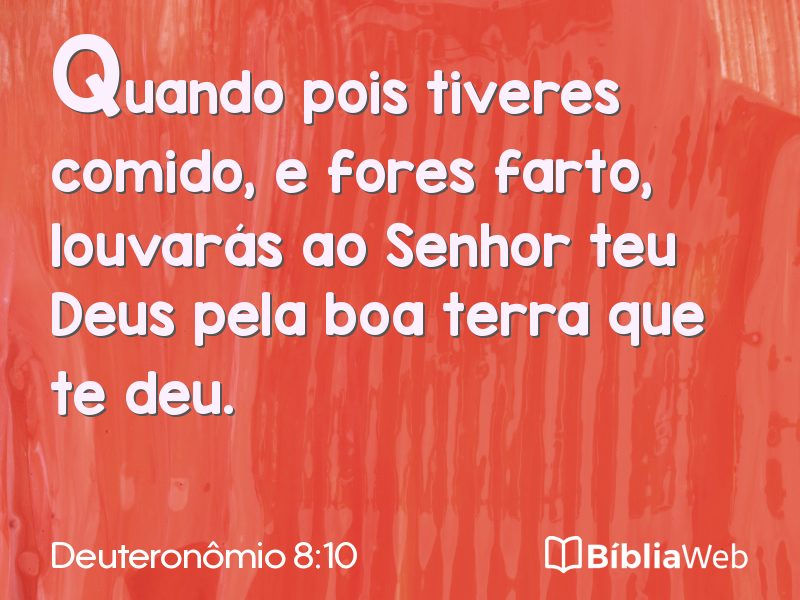 Deuteronômio 8:10 em imagem para compartilhar