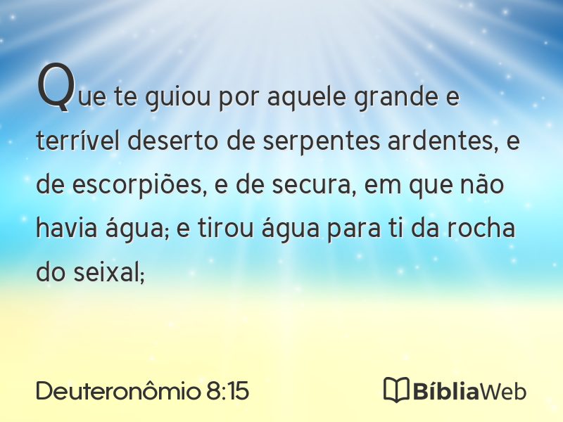 Deuteronômio 8:15 em imagem para compartilhar