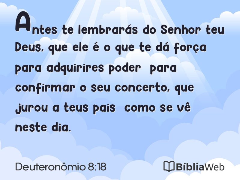 Deuteronômio 8:18 em imagem para compartilhar