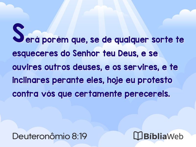 Deuteronômio 8:19 em imagem para compartilhar