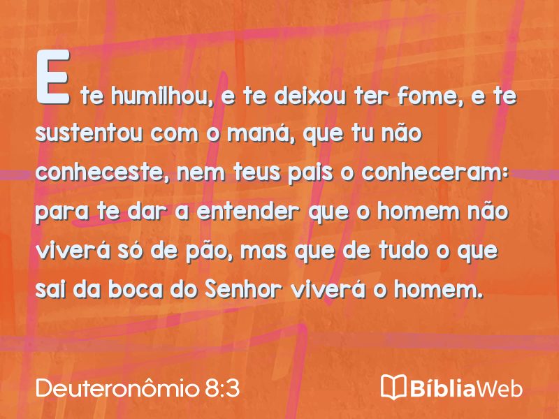 Deuteronômio 8:3 em imagem para compartilhar