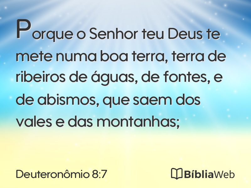 Deuteronômio 8:7 em imagem para compartilhar