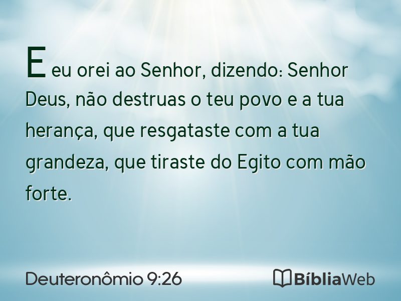 Deuteronômio 9:26 em imagem para compartilhar