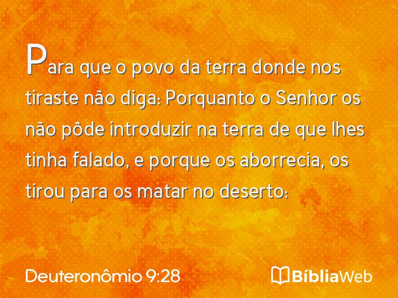 Deuteronômio 9:28 em imagem para compartilhar