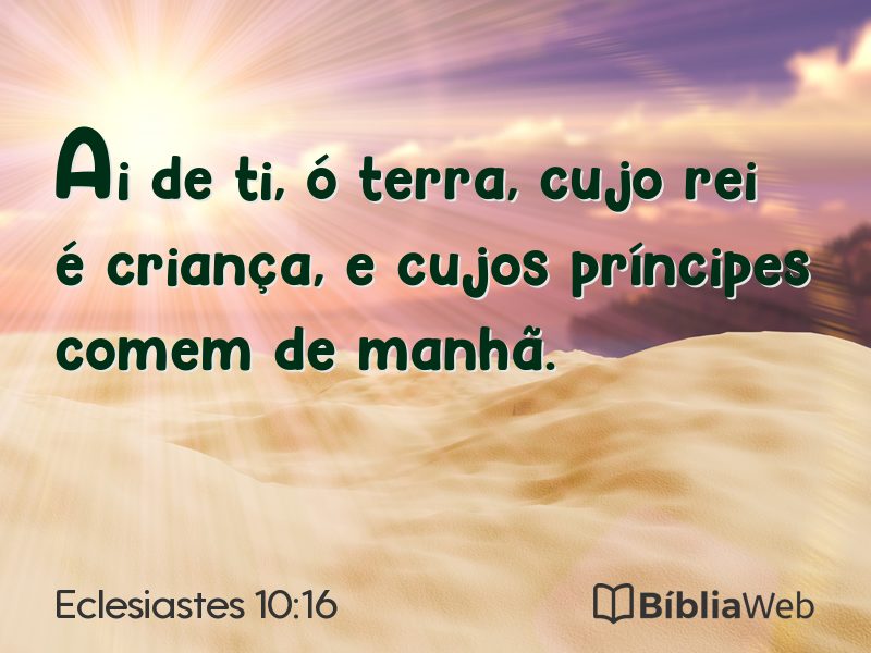 Eclesiastes 10:16 em imagem para compartilhar