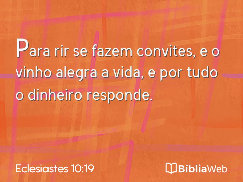 Eclesiastes 10:19 em imagem para compartilhar