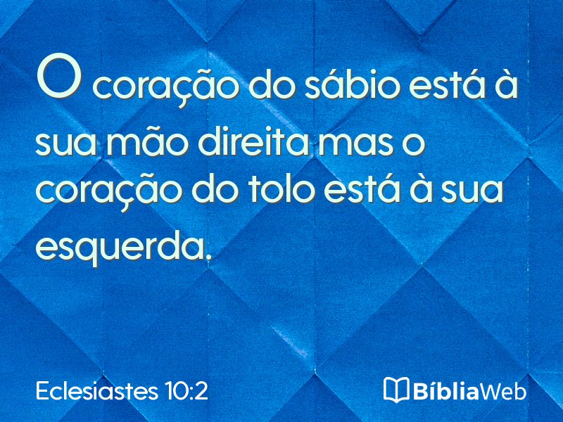 Eclesiastes 10:2 em imagem para compartilhar