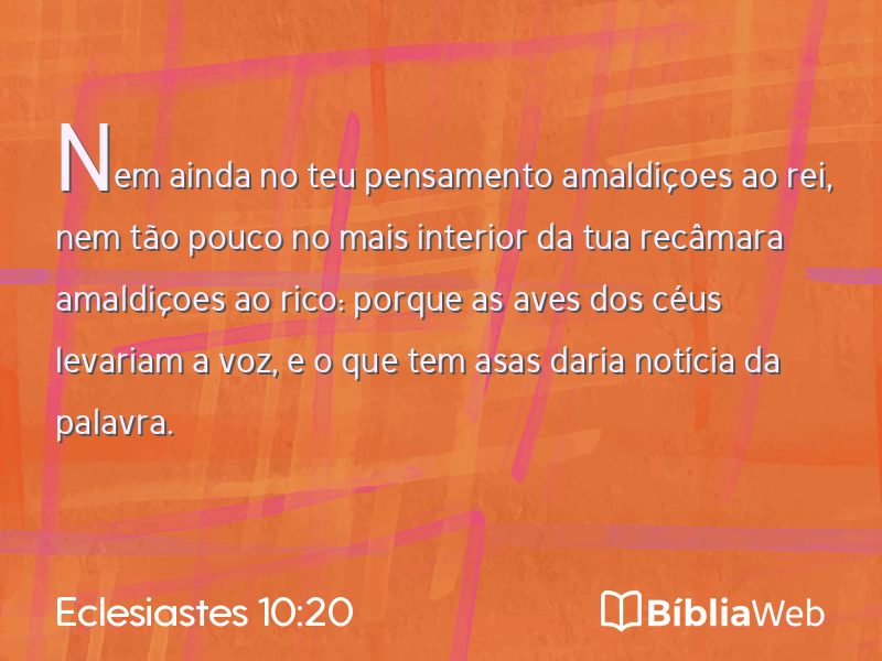 Eclesiastes 10:20 em imagem para compartilhar
