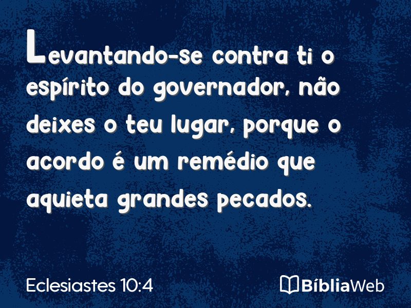 Eclesiastes 10:4 em imagem para compartilhar