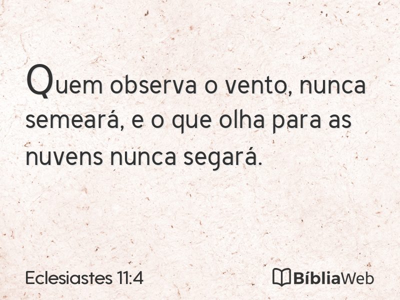 Eclesiastes 11:4 em imagem para compartilhar