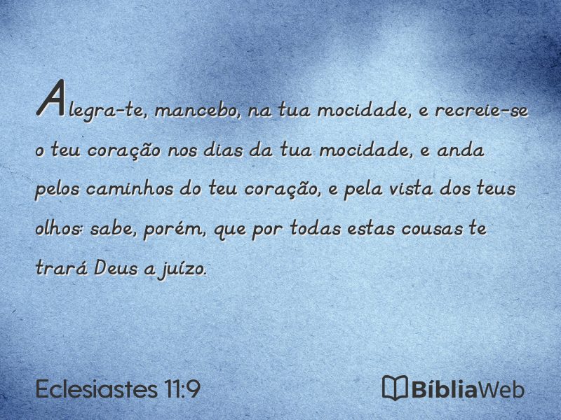 Eclesiastes 11:9 em imagem para compartilhar