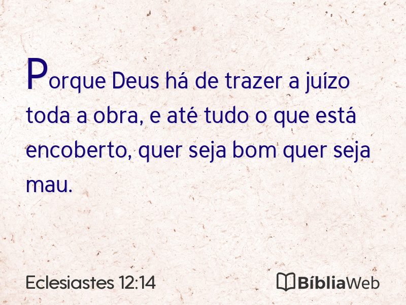 Eclesiastes 12:14 em imagem para compartilhar