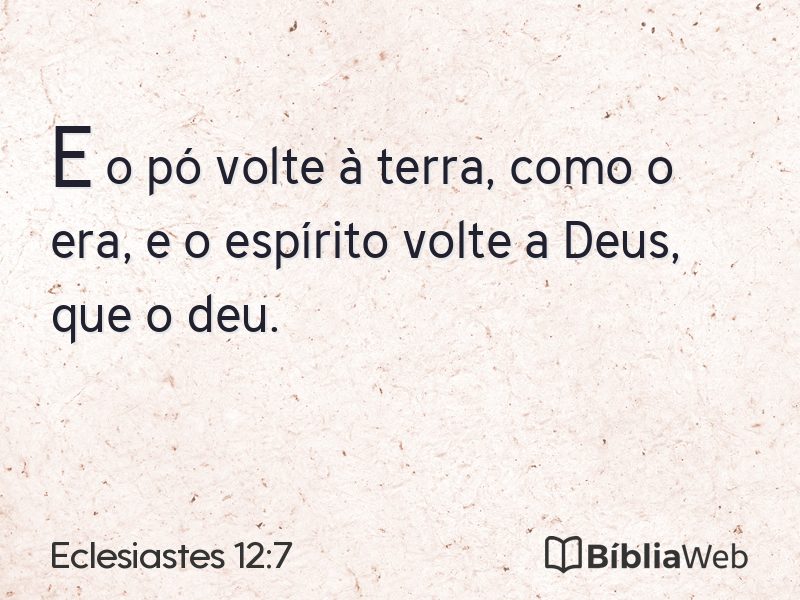 Eclesiastes 12:7 em imagem para compartilhar