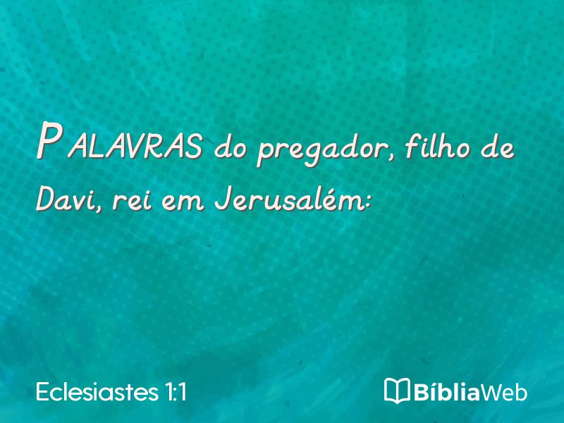 Eclesiastes 1:1 em imagem para compartilhar